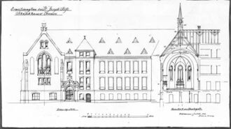 11.  von Gründungsbau und Kapelle des Krankenhauses St. Joseph-Stift